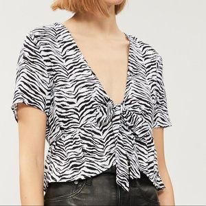 Zebra tie up shirt